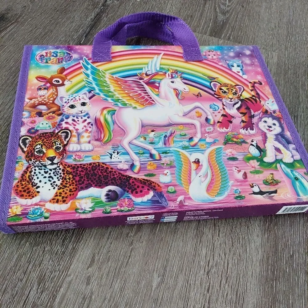 Lisa Frank 2016 Unicorn Trifold Folder School Binder Y2K Puzzles Coloring Book